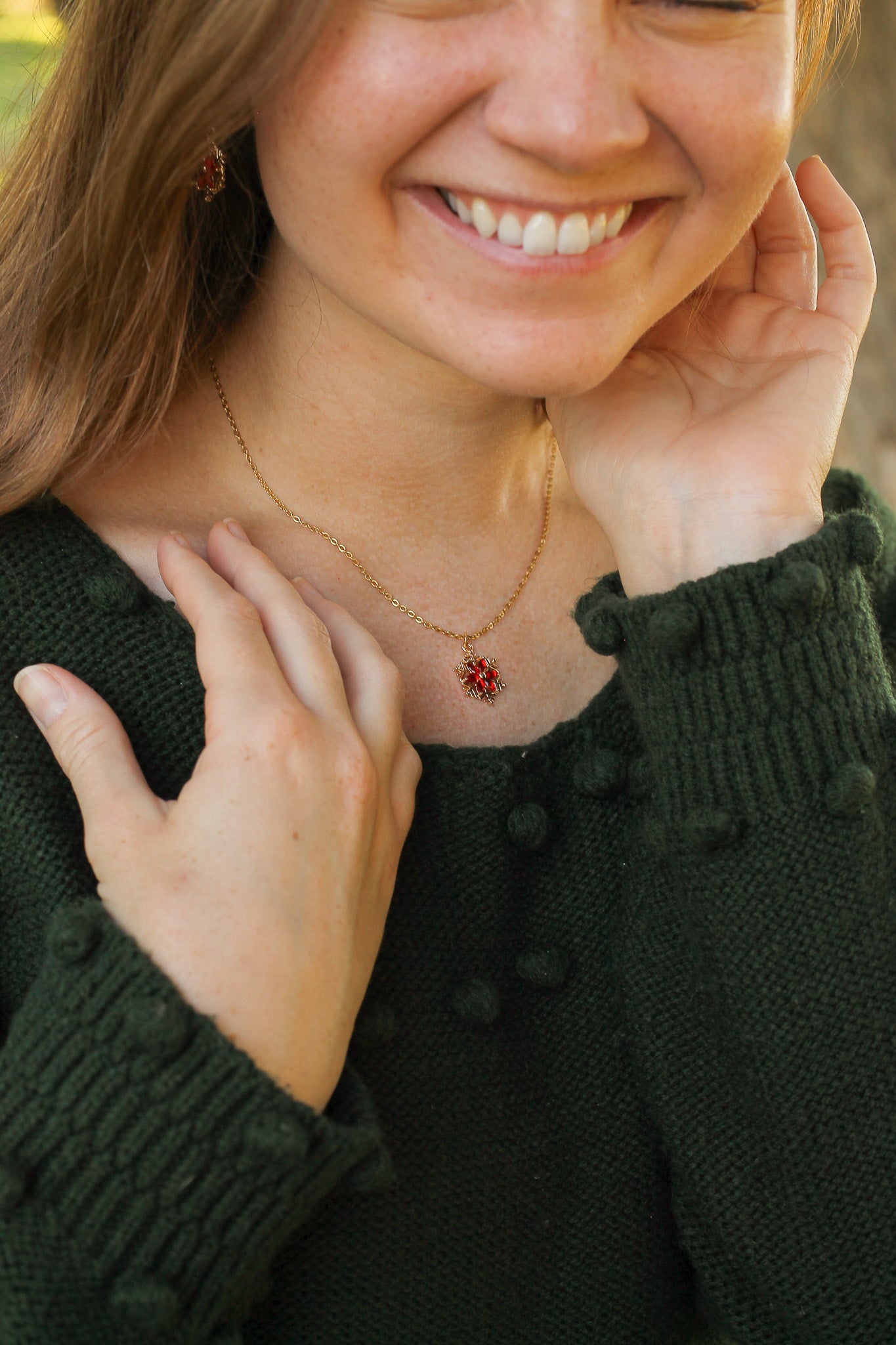 Noelle Necklace in Ruby