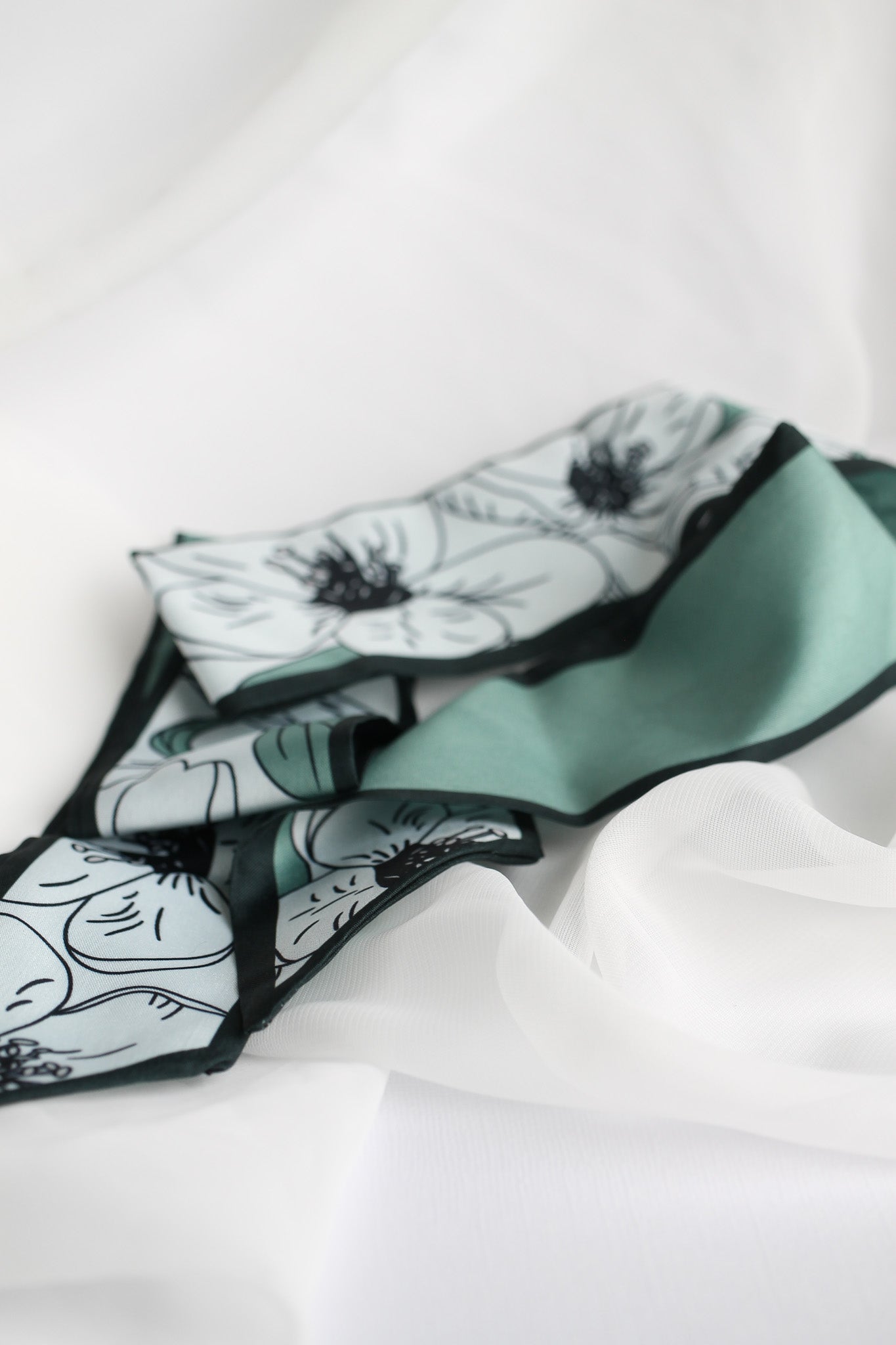 Providence Hair Scarf in Green Florals