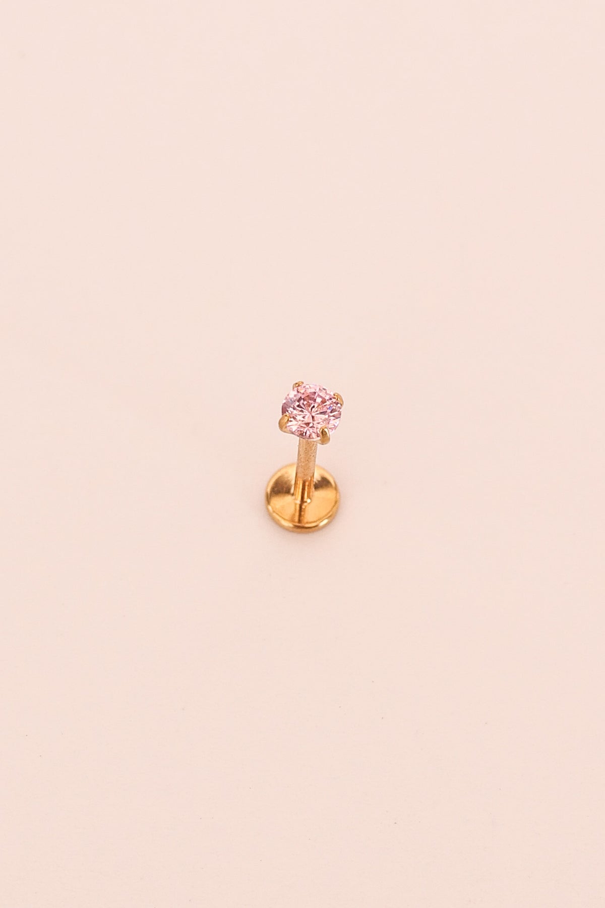 Pink CZ Flat Back Stud