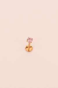Pink CZ Flat Back Stud