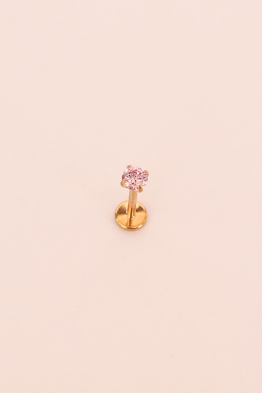 Pink CZ Flat Back Stud