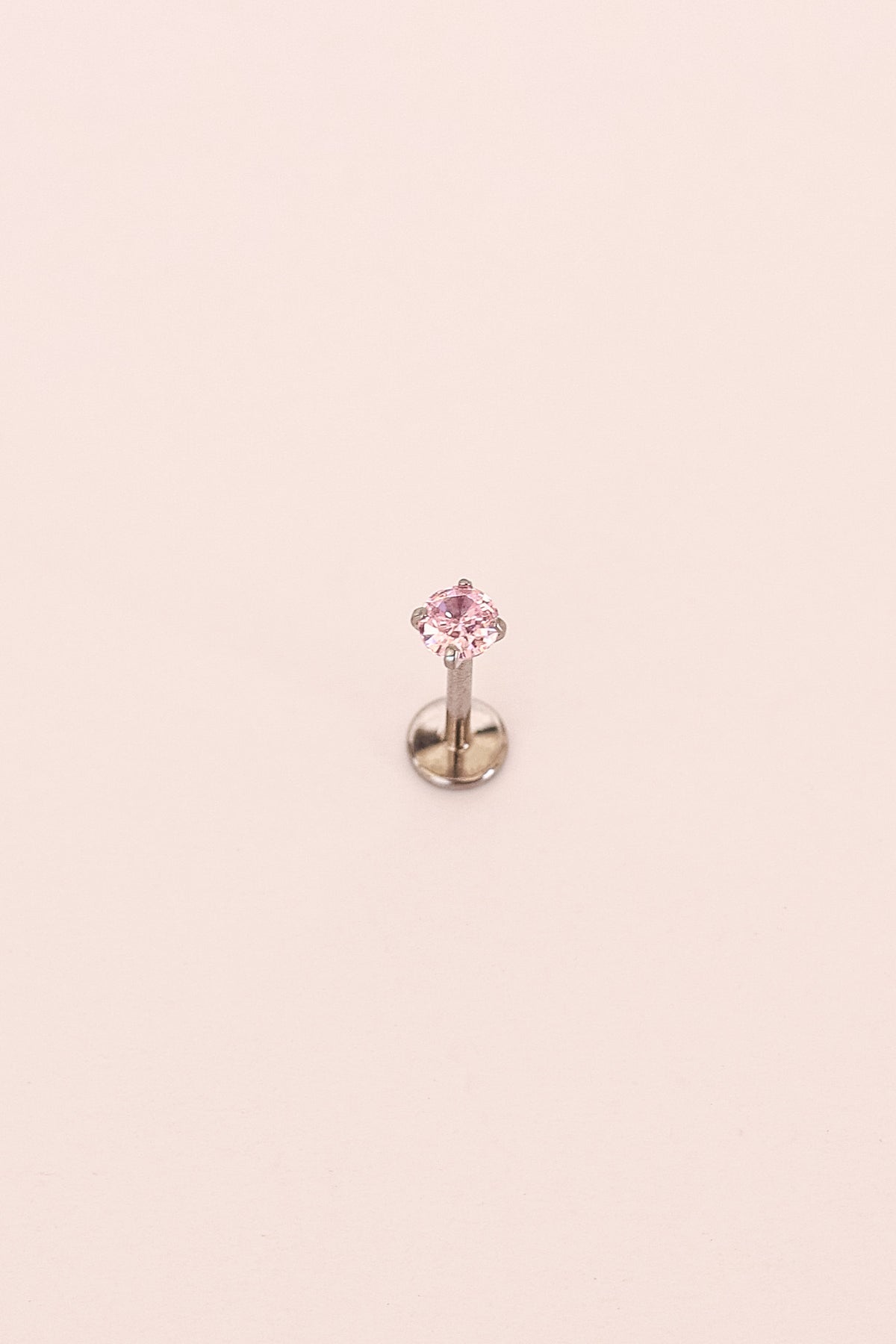 Pink CZ Flat Back Stud