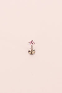 Pink CZ Flat Back Stud
