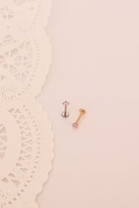 Pink CZ Flat Back Stud