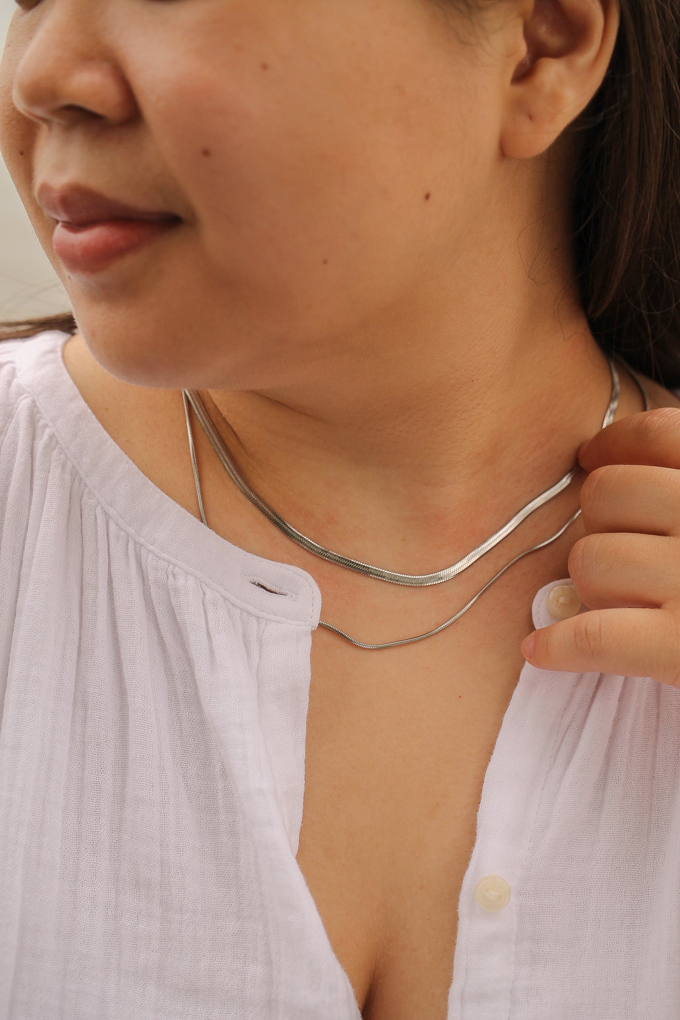 Back Bay Layered Necklace in Silver
