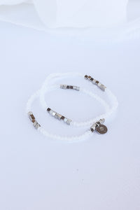 Clara Bracelet Set in White