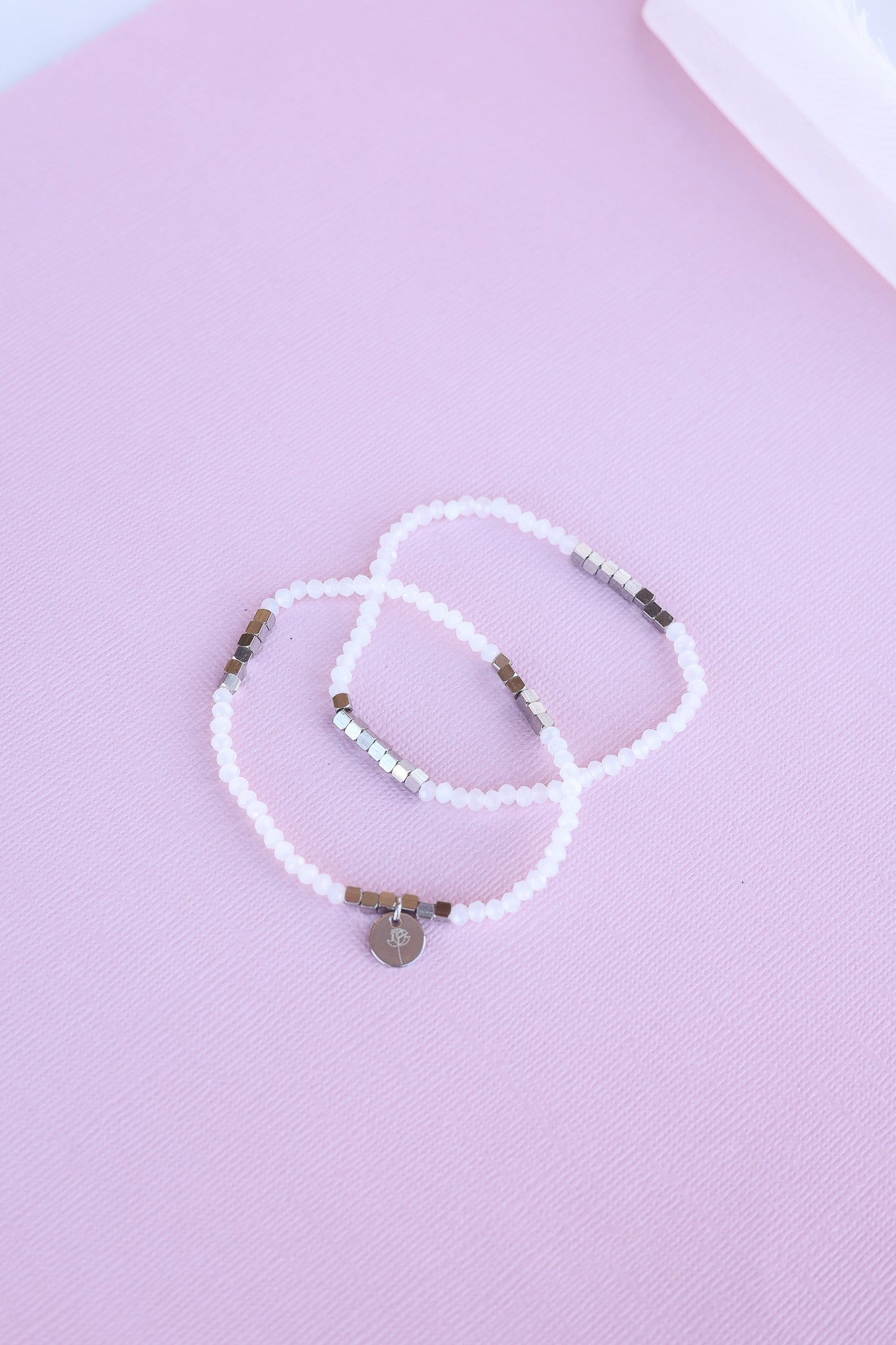 Clara Bracelet Set in White