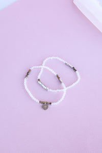 Clara Bracelet Set in White
