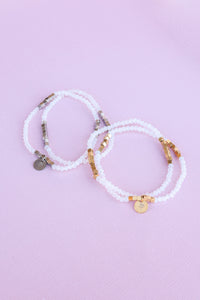 Clara Bracelet Set in White