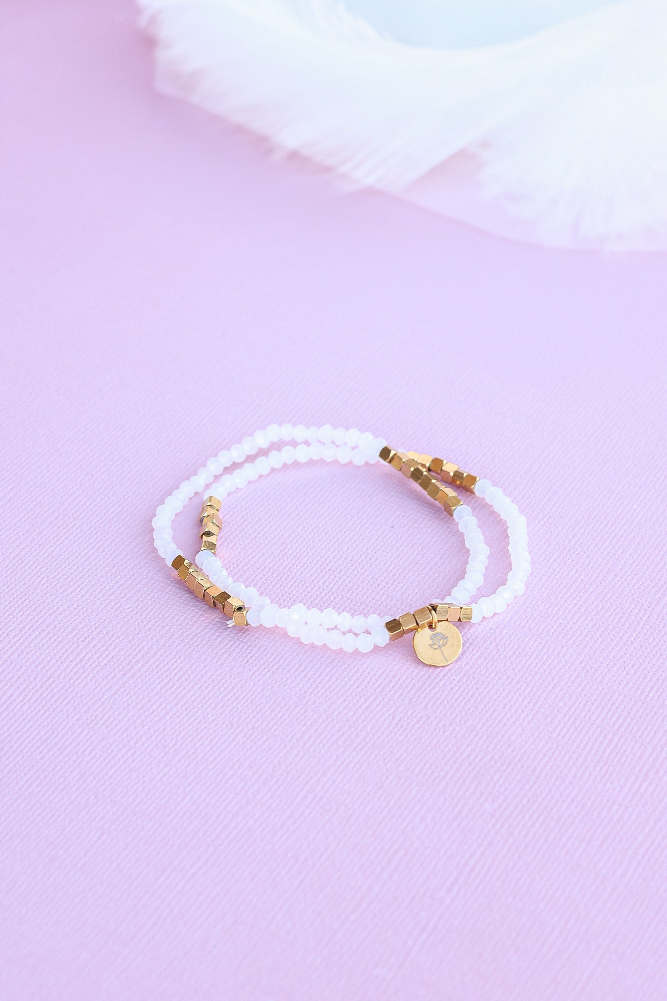 Clara Bracelet Set in White