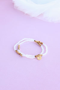 Clara Bracelet Set in White