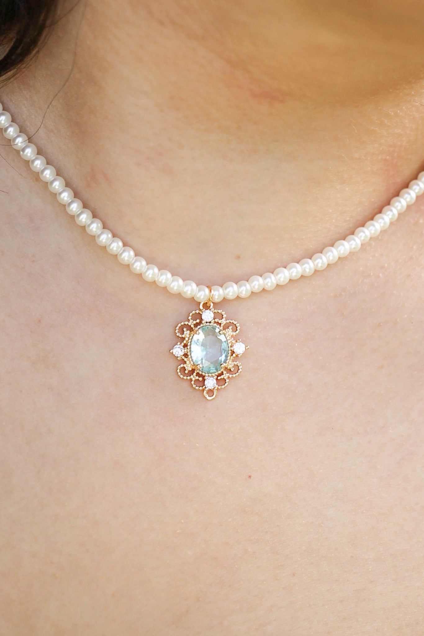 Cinderella Necklace in Aquamarine