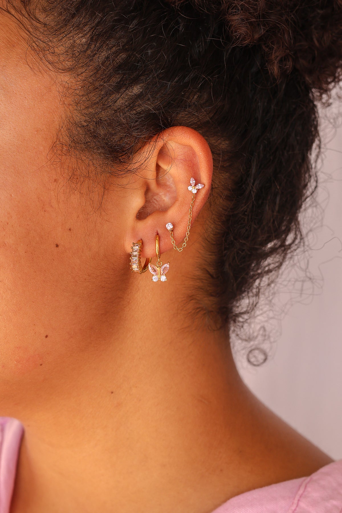 Pink CZ Flat Back Stud