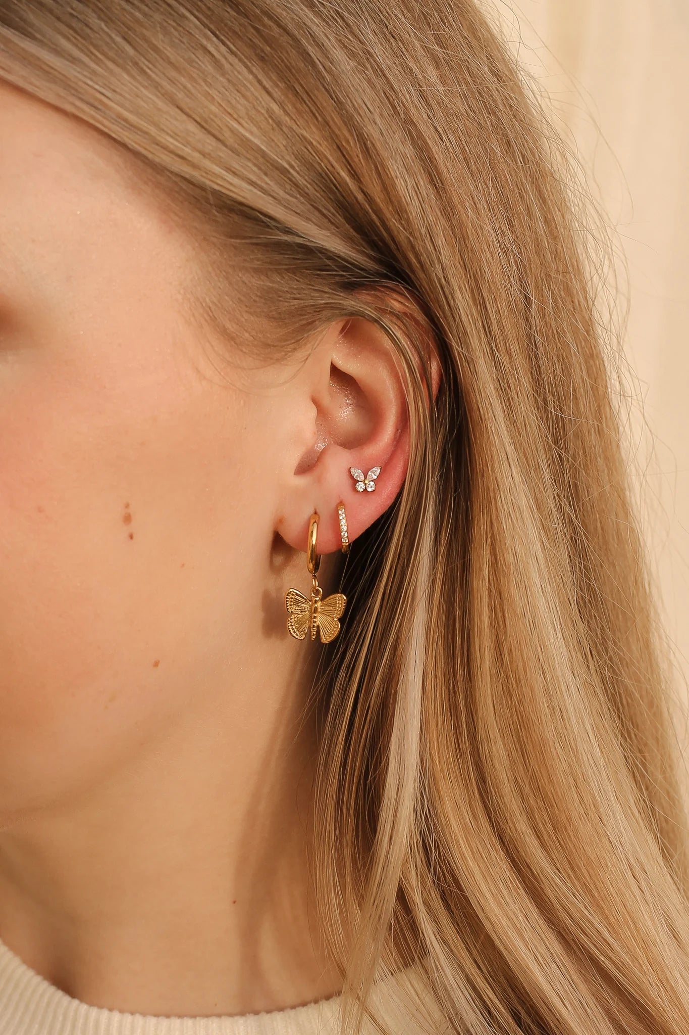 Crystal Butterfly Flat Back Stud
