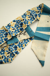 Anya Hair Scarf in Blue and Yellow Florals