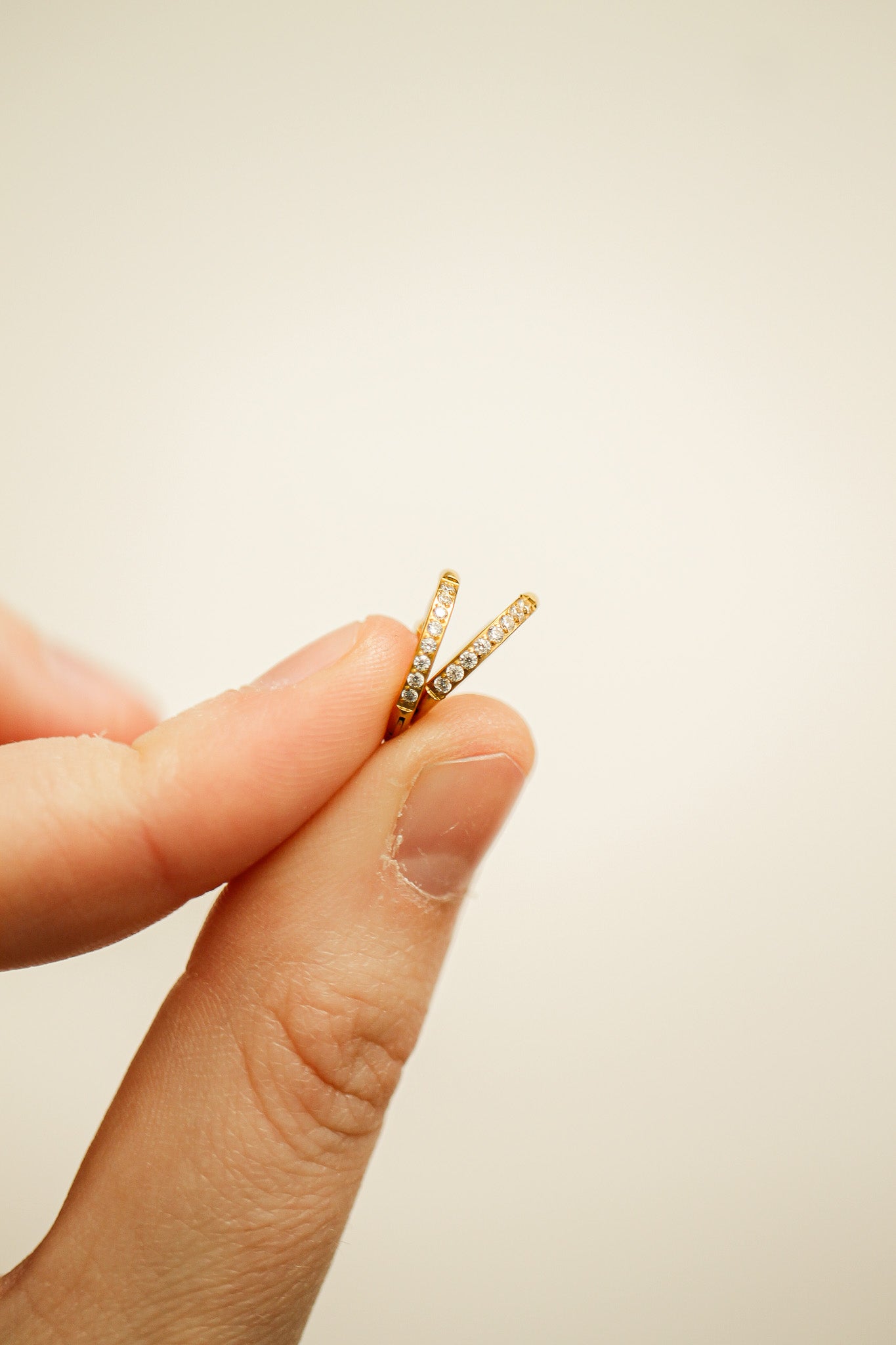 Micro Crystal Hoop in Gold