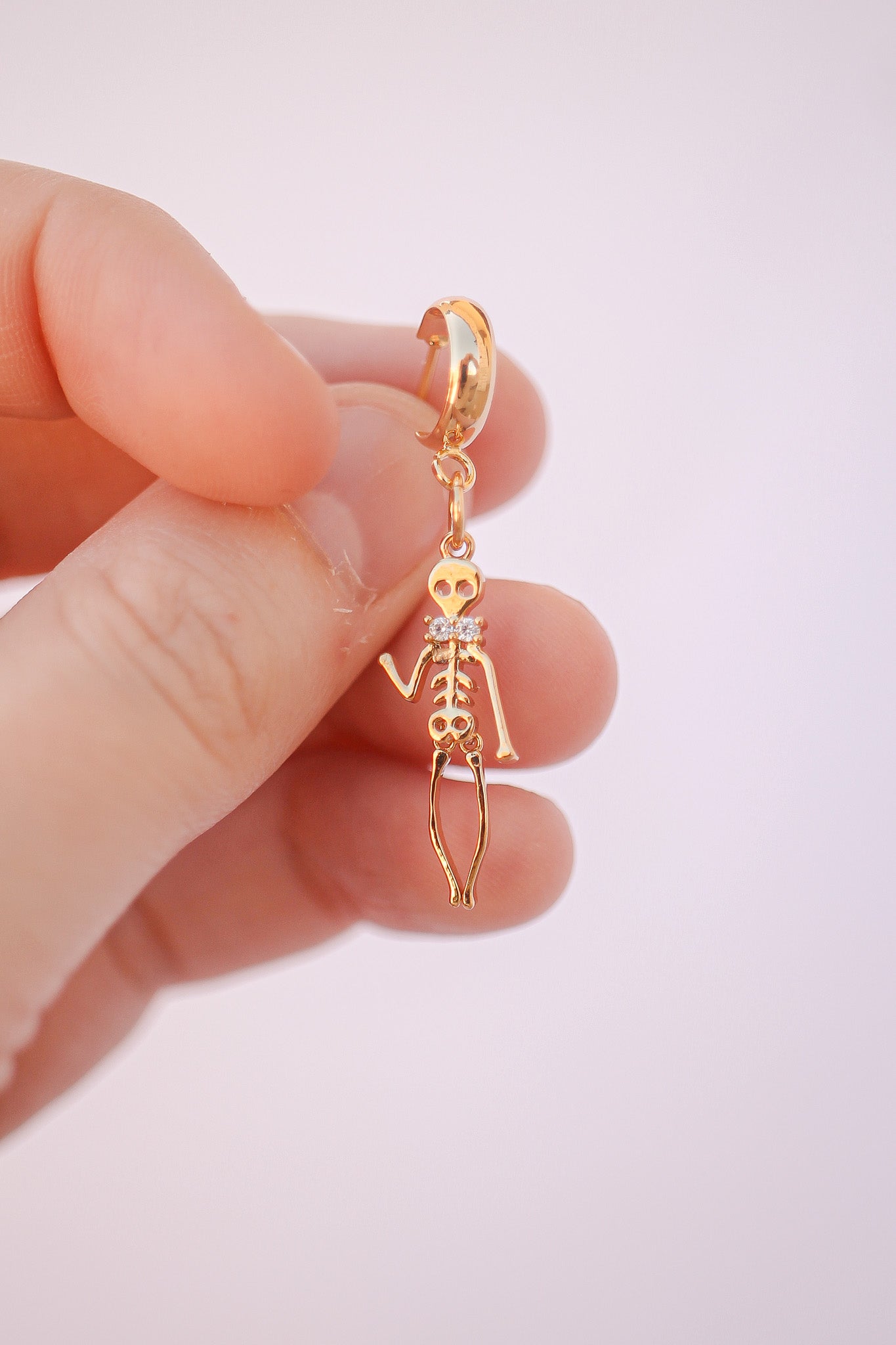 Dancing Skeleton Earring in Gold