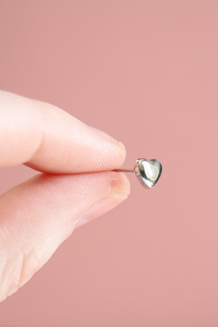 Tiny Heart Stud in Silver