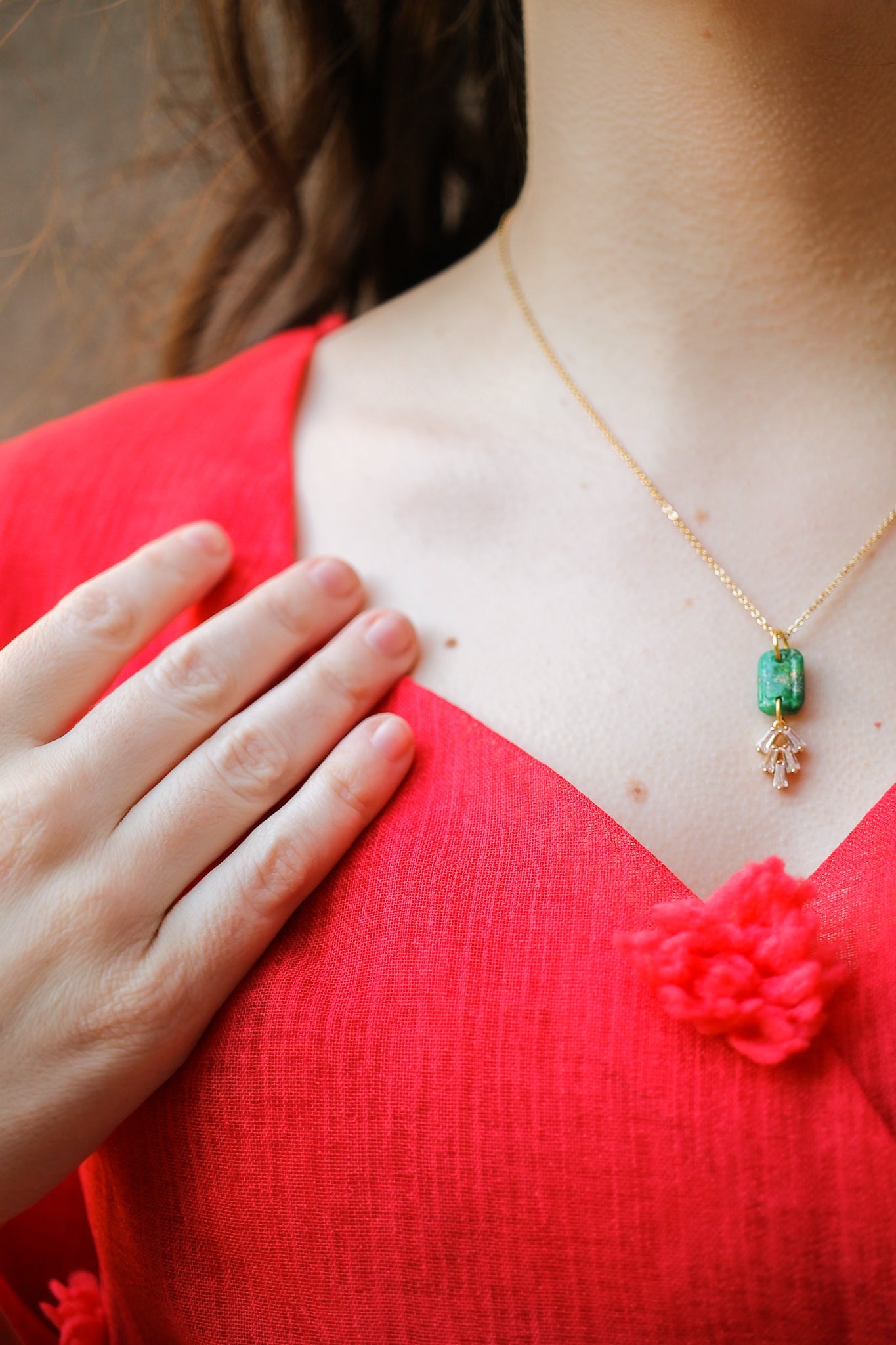 Amelia Necklace in Emerald