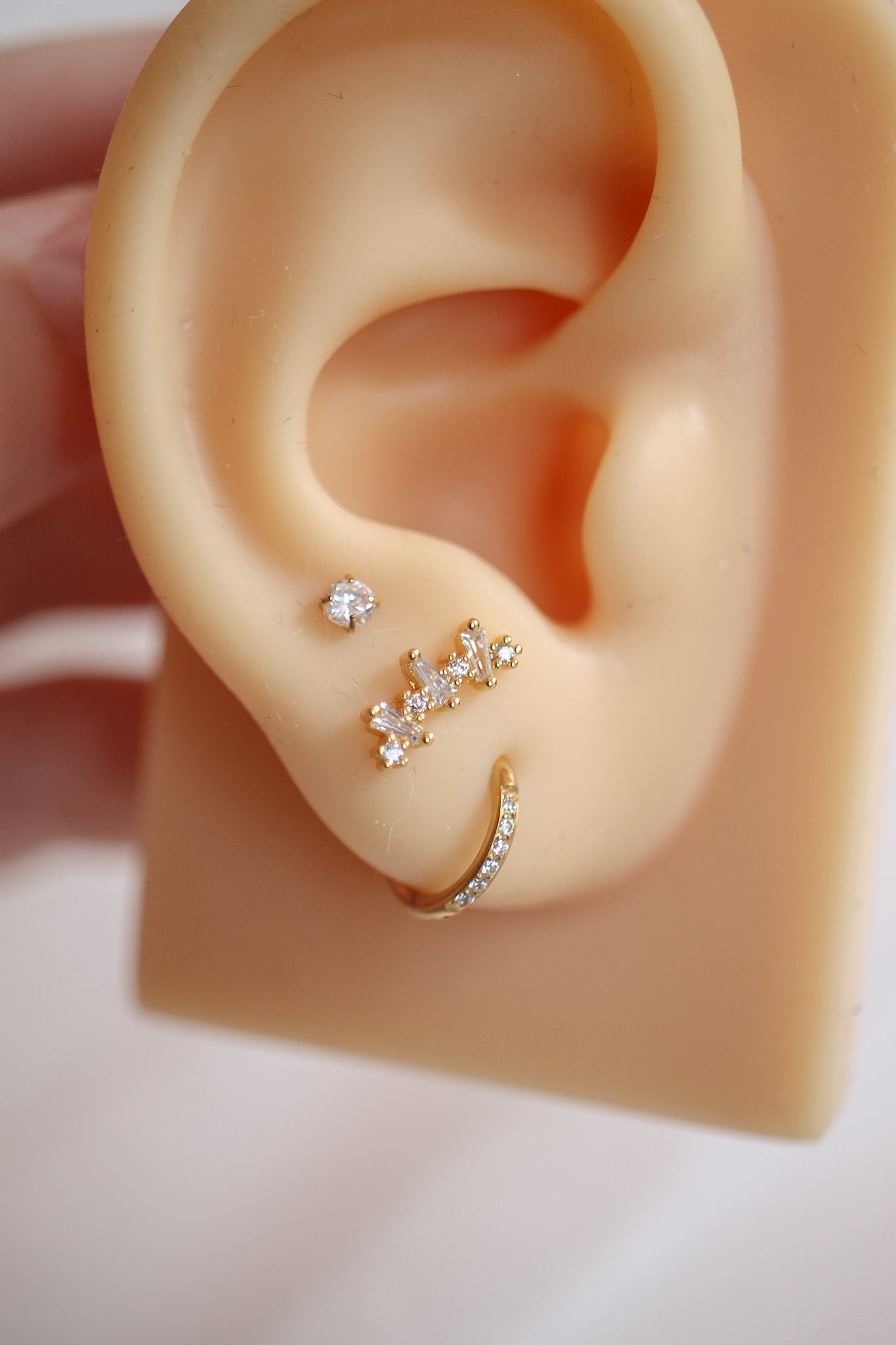 Crystal Flat Back Stud in Gold