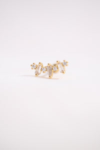 Jeweled Ball-Back Stud in Gold