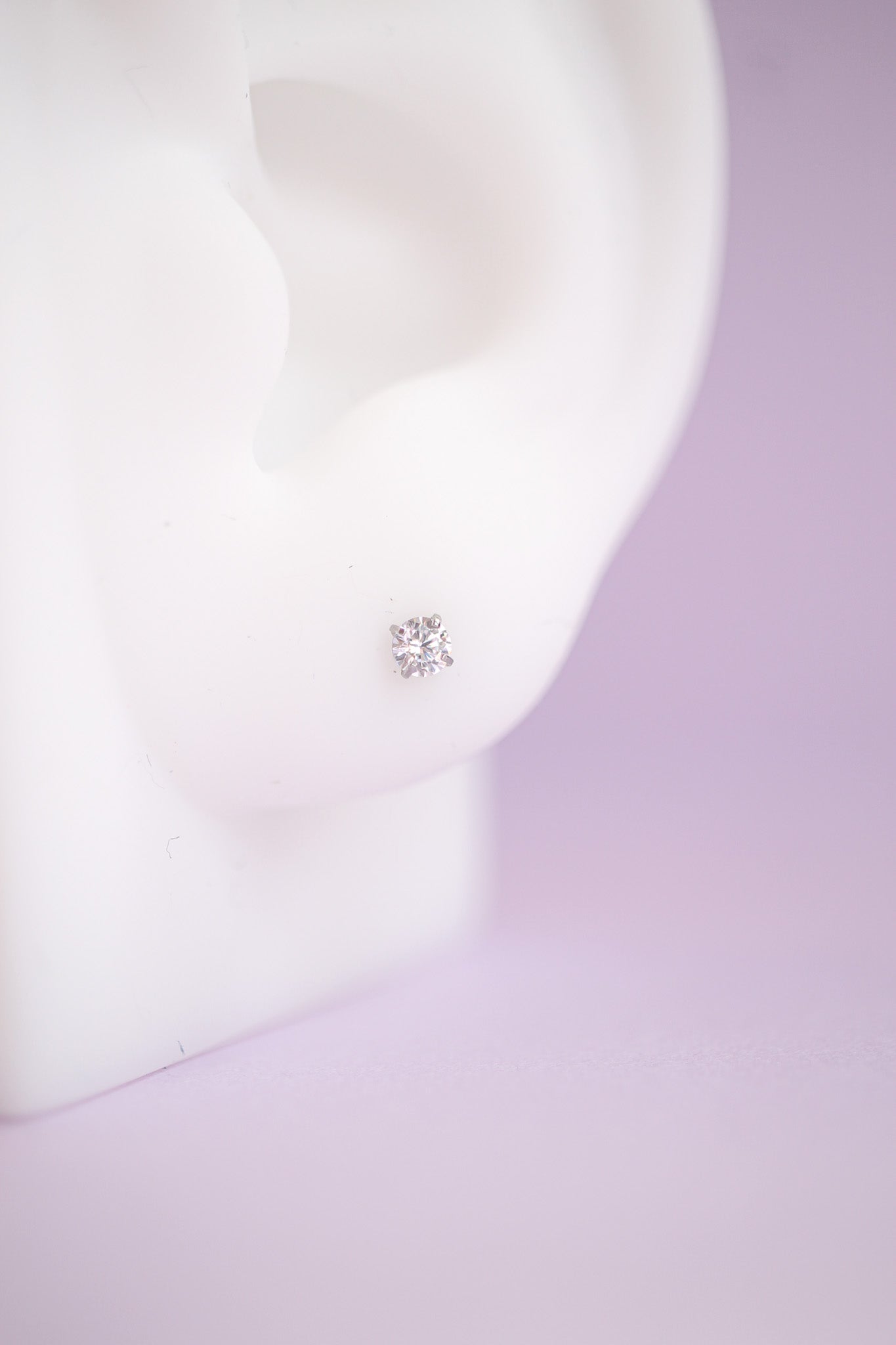 Crystal Flat Back Stud in Stainless Steel