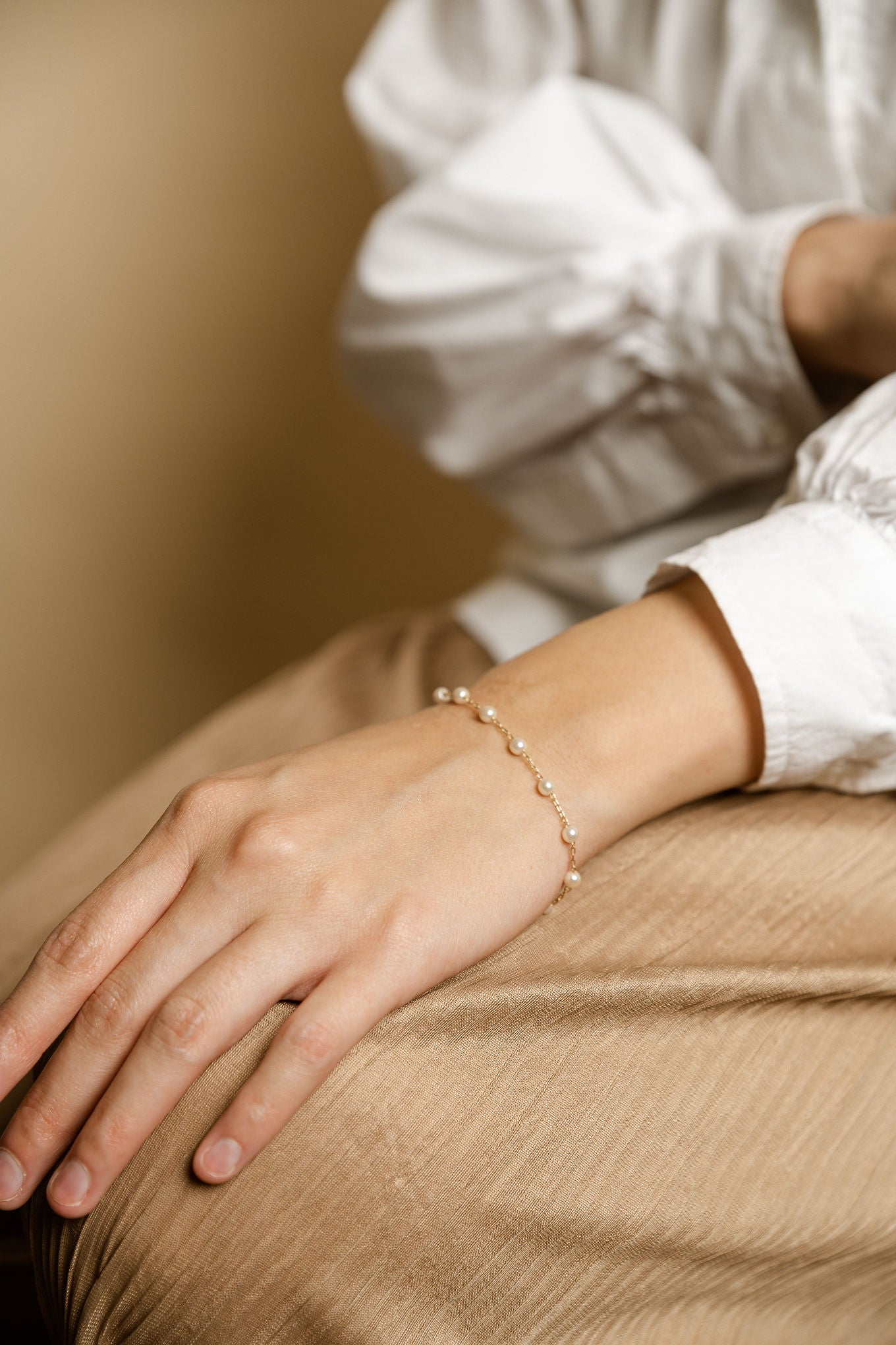 Talliya Bracelet in Pearl and Gold Fill